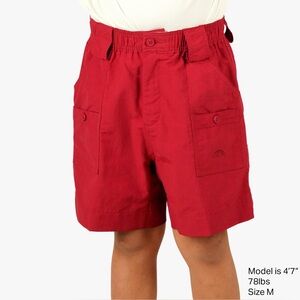 Aftco fishing shorts size 22 boys 6-7 true red perfect condition smoke pet free